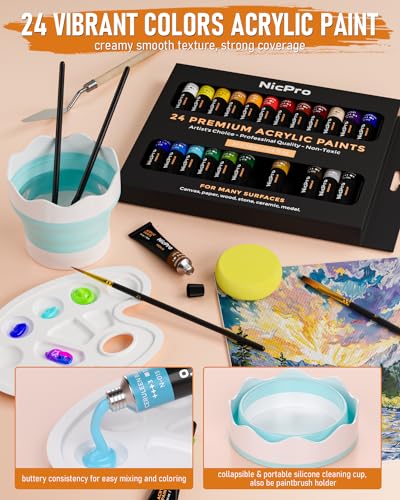 68PCS Acrylic Paint Canvas Set for Artists, Beginners