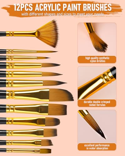 68PCS Acrylic Paint Canvas Set for Artists, Beginners