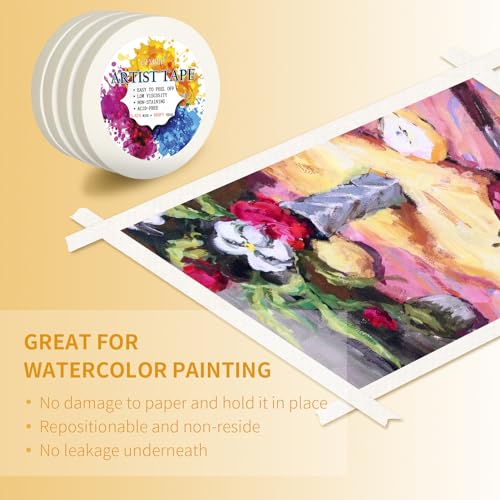 ETNRHP Artist Tape 4-Pack for Watercolor, Drafting & Framing