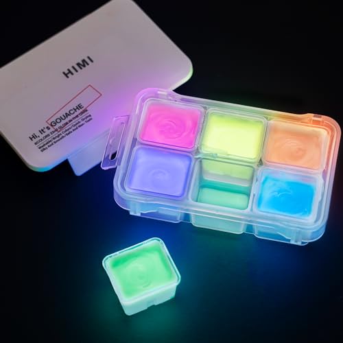 Professional Non-Toxic Glow in the Dark Gouache Paint Set