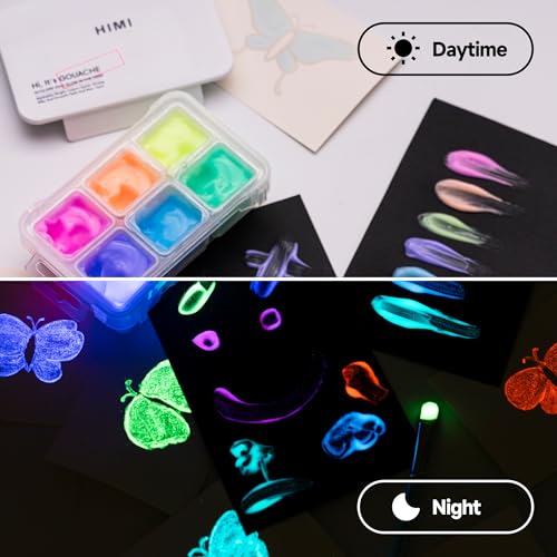 Professional Non-Toxic Glow in the Dark Gouache Paint Set