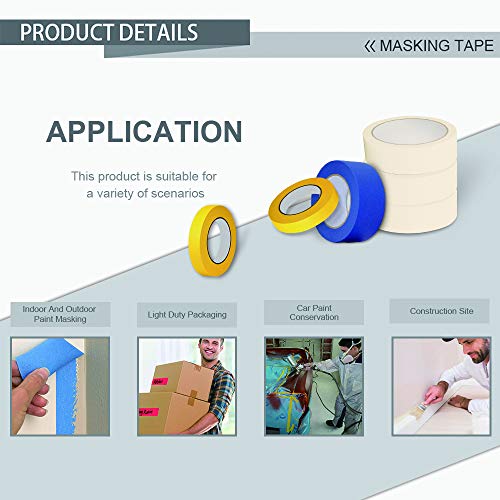 White Masking Tape for Artist, Removable 0.7in x 55yd