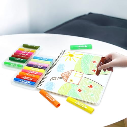 12 Vibrant Washable Tempera Paint Sticks for Kids