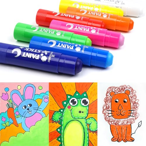 12 Vibrant Washable Tempera Paint Sticks for Kids