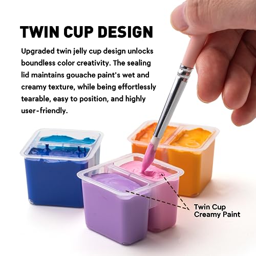 48 Color HIMI Twin Cup Jelly Gouache Paint Set