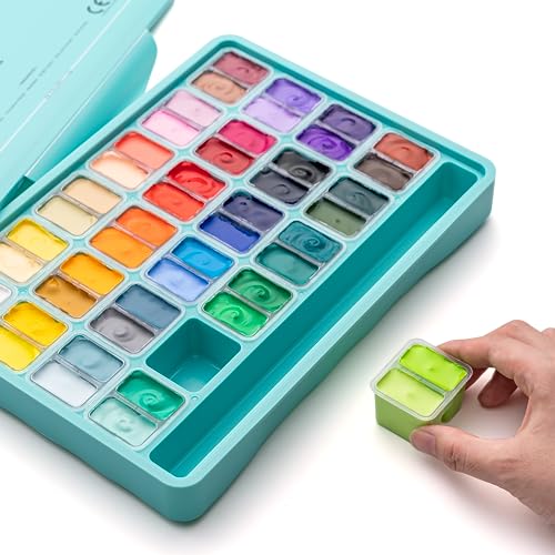 48 Color HIMI Twin Cup Jelly Gouache Paint Set