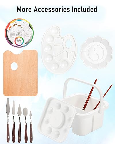 Nicpro 158PCS Deluxe Painting Kit with Easel & Paints