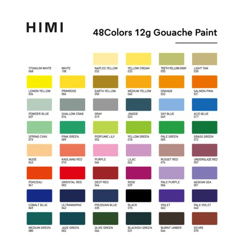 48 Color HIMI Twin Cup Jelly Gouache Paint Set