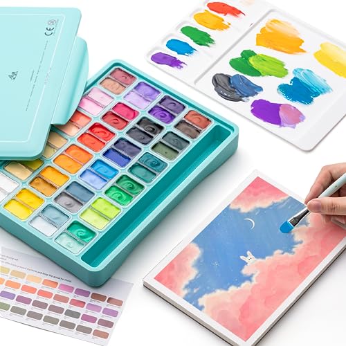 48 Color HIMI Twin Cup Jelly Gouache Paint Set