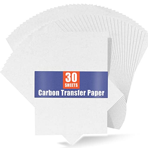 30PCS White Carbon Transfer Paper for Art Surfaces, A4