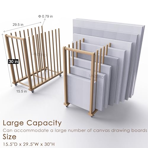 Art Storage Rack with Handle & Caster Wheels