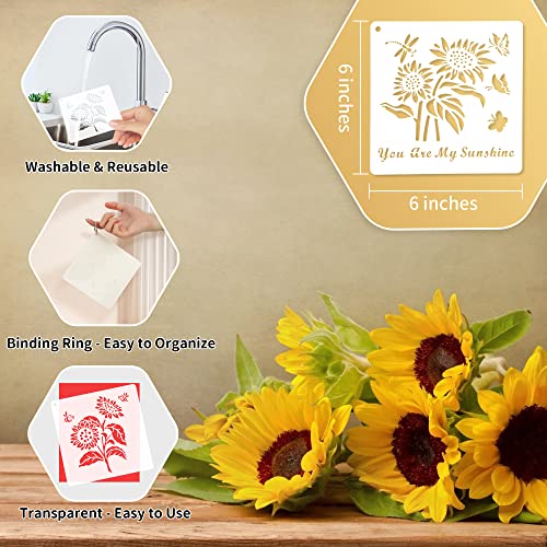 SYLLENHOD 26PCS Sunflower Stencils for Painting, 6 Inch