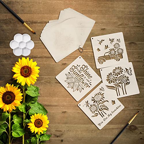 SYLLENHOD 26PCS Sunflower Stencils for Painting, 6 Inch