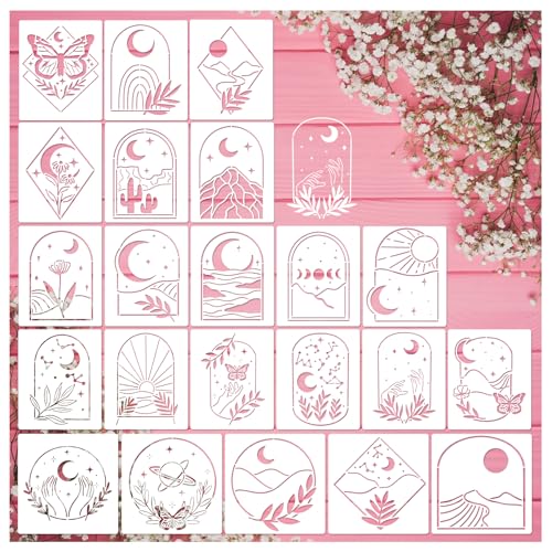 Boho Nature Landscape Stencils for Painting Art Crafts