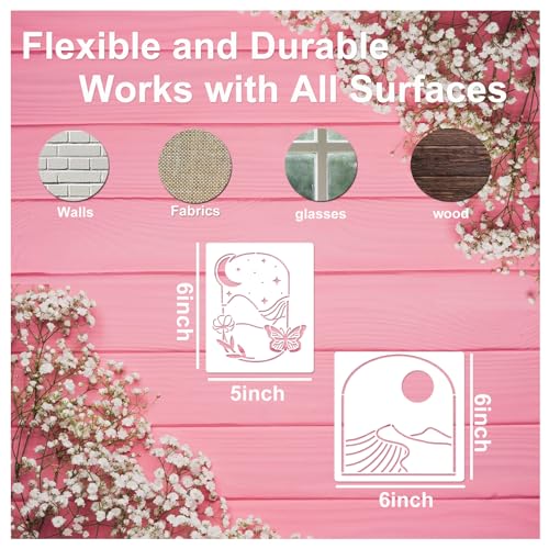 Boho Nature Landscape Stencils for Painting Art Crafts