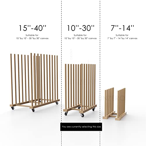 UNZERO Art Storage Rack with Caster Wheels, Wooden Stand