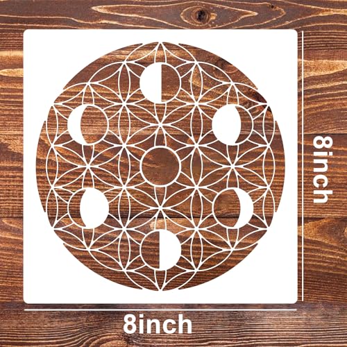Sacred Geometry 8x8inch Hexagon Mandala Stencils - Wall Art
