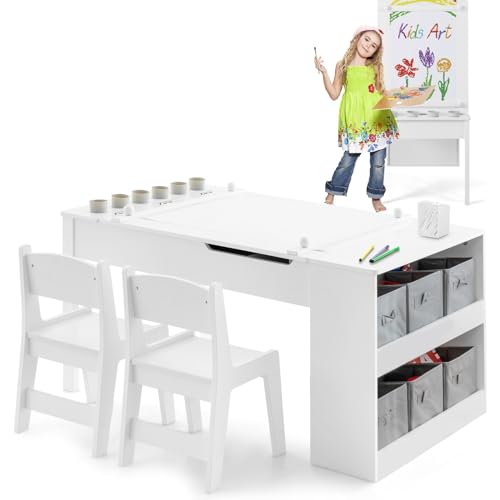 Kids Art Table and Chair Set with StorageBins