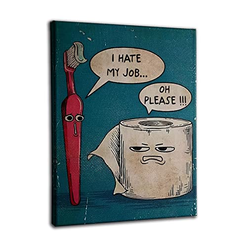 Humorous Bathroom Wall Art Print Set