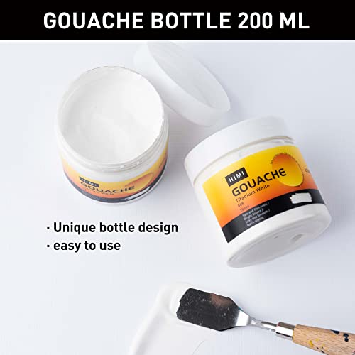 HIMI Gouache Paints, 200ml Bottles, Non Toxic White