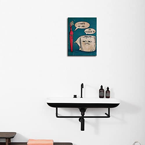 Humorous Bathroom Wall Art Print Set