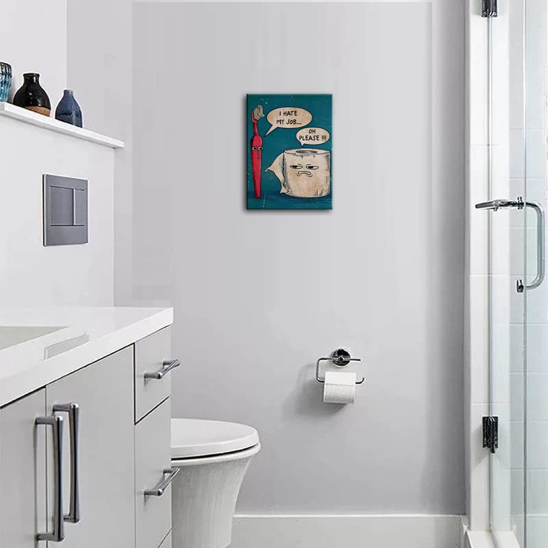 Humorous Bathroom Wall Art Print Set