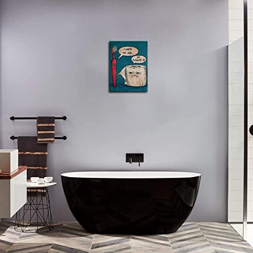 Humorous Bathroom Wall Art Print Set