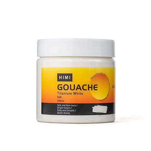 HIMI Gouache Paints, 200ml Bottles, Non Toxic White