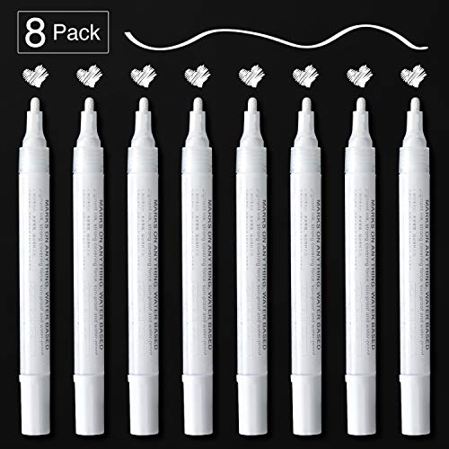 AKARUED White Paint Pen Set - 8 Pack