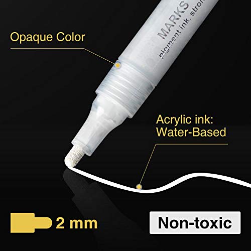 AKARUED White Paint Pen Set - 8 Pack