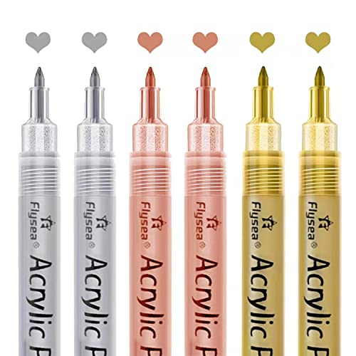 Metallic Paint Pens - Gold, Silver, Rose Gold - Multi-Surface Art Set