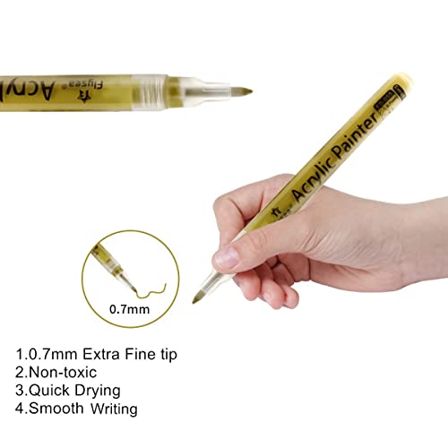 Metallic Paint Pens - Gold, Silver, Rose Gold - Multi-Surface Art Set