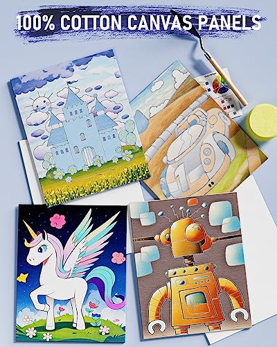 Nicpro 34PCS Kids Painting Set with Pattern Canvas