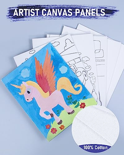 Nicpro 34PCS Kids Painting Set with Pattern Canvas