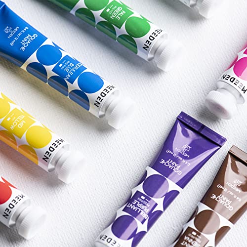 MEEDEN Non-Toxic Gouache Paint Set, 24 x 12ml
