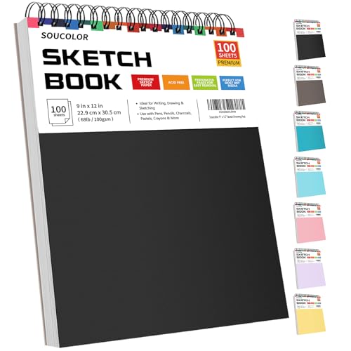 9" x 12" Sketch Book, 100 Sheets Spiral Bound