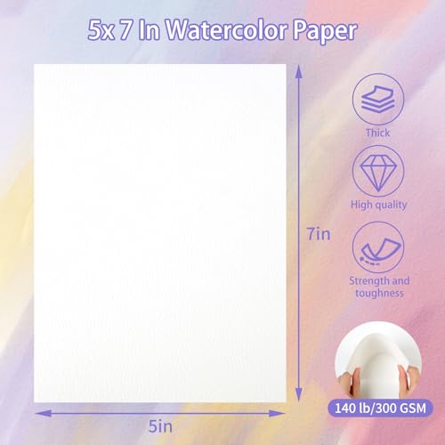 Phinus Watercolor Paper Pad, 5x7in, 140lb