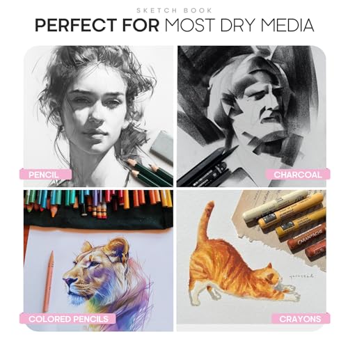 Stilip Pink Sketch Book 60 Sheets 5.5" x 8.5" Spiral Bound