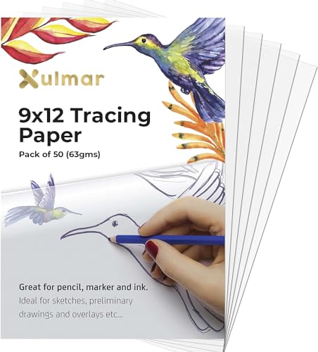 Xulmar Tracing Paper 9x12 63 GSM - Pack of 50 Sheets
