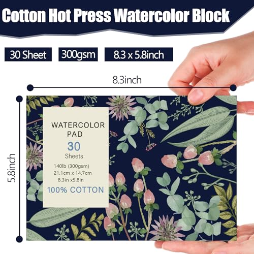 Watercolor Paper Pad, A5 (8.3 x 5.8") 140 lb/300 GSM