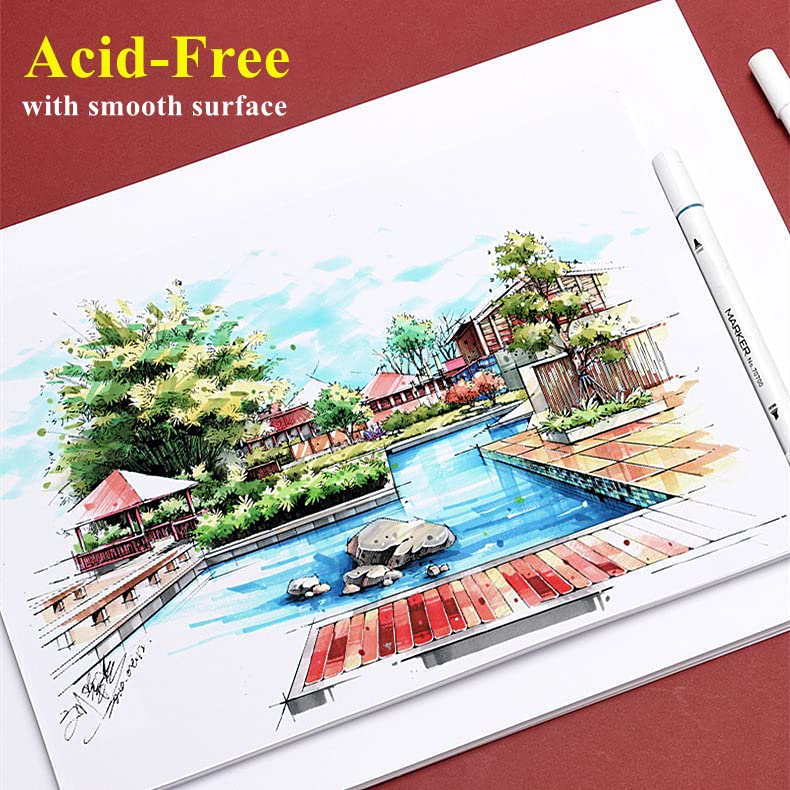 Marker Paper Pad Sketchbook for Alcohol Markers, 60pages