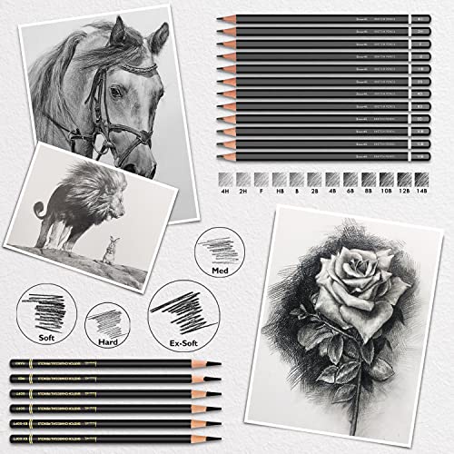 42 Piece Professional Sketching Set with Sketchbook - Ideal for Artists, Adults, Teens and Beginners
