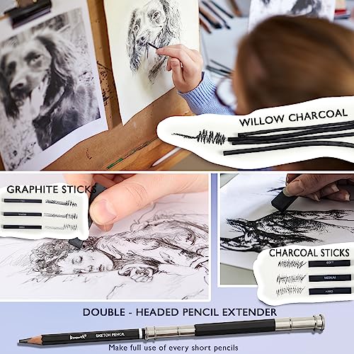 42 Piece Professional Sketching Set with Sketchbook - Ideal for Artists, Adults, Teens and Beginners