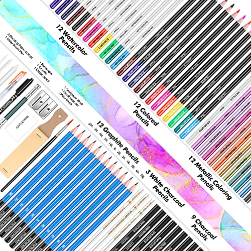 Pro Art Sketching Set with 73 Drawing Supplies