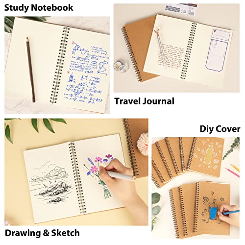 EOOUT 12 Pack A5 Sketchbooks: Blank Spiral Notebooks