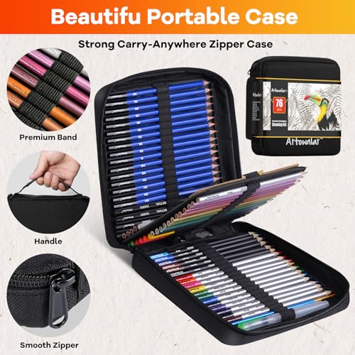 Artownlar 76 Art Set - Pro Sketching Kit for All Ages