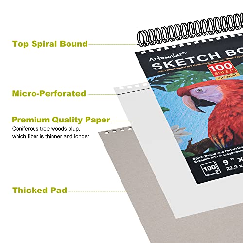Artownlar 9x12" Premium Sketch Book Sketch Pad