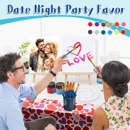 Valentines Couple Painting Set - Pre Drawn Canvas Kit