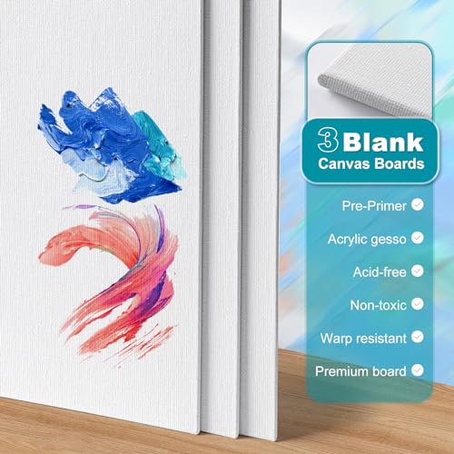 Deluxe Art Paint Kit with Canvases, Brushes & Palette