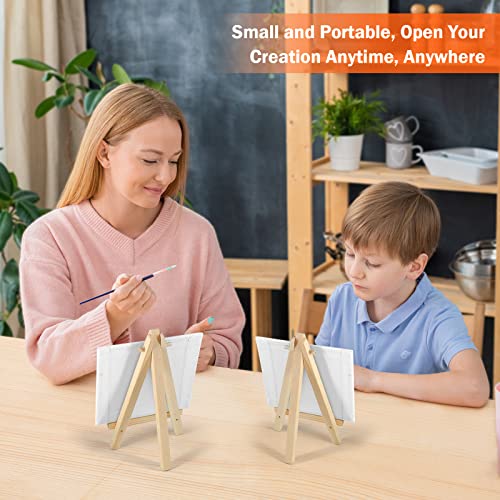 Mini Canvases Art Painting Kit with Easel & Brushes